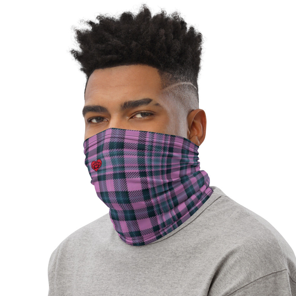 Tartan Purple/Black - Unisex Face Cover/Neck Gaiter