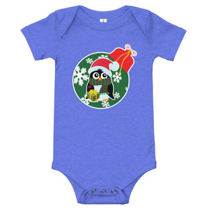 Christmas - Penguin - Personalized Baby One Piece