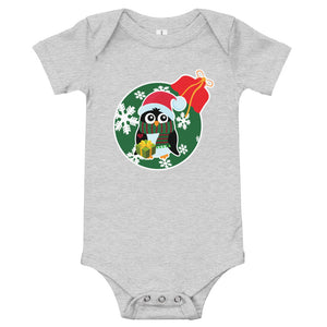Christmas - Penguin - Personalized Baby One Piece