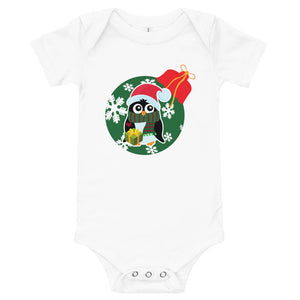 Christmas - Penguin - Personalized Baby One Piece