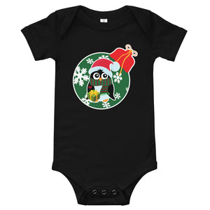 Christmas - Penguin - Personalized Baby One Piece