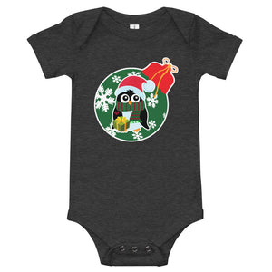 Christmas - Penguin - Personalized Baby One Piece