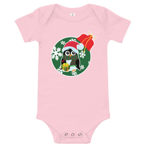 Christmas - Penguin - Personalized Baby One Piece